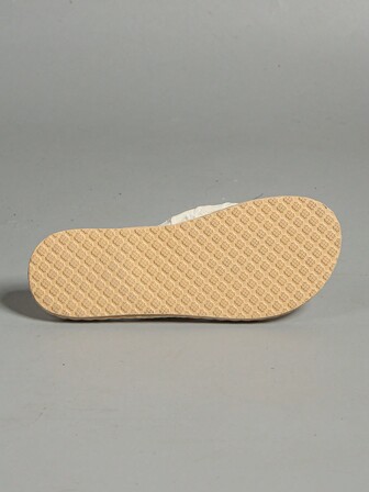 Casual sandaler i molnmönster för kvinnor, strandskor med minimalistisk vävd look, vår/sommar