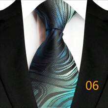 GOADAFOO Corbata de lujo de 8 cm para hombre, con rayas verdes, floral sólido, corbata de cuello tejida jacquard para hombre, novio, negocios, boda, fiesta