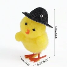 LINGXUE 24pcs/Set Realistic Mini Chicken Decorations, Cute Easter Chicks For Home Garden Ornaments, Gifts (Chicken Hat Random)