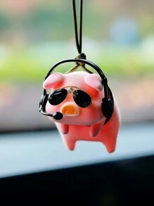 Cartoon Pig Design Car Hanging Ornament - Pink - View 4