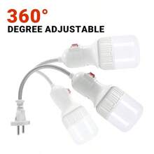 Kasotile 2pcs E27 Lamp Holder With Plug And Switch, Flexible Extension Lamp Bulb Holder Converter For Bedroom, Kitchen, Bulb Base With Plug-In Capability (EU Plug) - EU C Type Plug(220-240V) - View 4