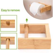 Portarrollos de papel higiénico, estante de pañuelos de bambú, portarrollos de papel higiénico de bambú, soporte de pared para rollo de papel, con tornillos - fácil de instalar y estructura de madera desmontable, perfecto para baño, cocina y talla grande decoración del hogar, organizador de baño, decoración de otoño, regreso a clases