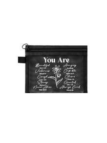 Torba na kosmetyki You Are' Letter Pattern, torba podróżna do przechowywania kosmetyków, torba podręczna, kosmetyczka, odpowiednia do prezentów rodzinnych, dobry prezent dla rodziny, prezent urodzinowy, prezent rocznicowy