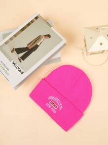 1 件男士字母刺绣波西米亚风派对休闲可爱 Y2K 腈纶针织帽，适合日常佩戴 - 彩色 - 查看 4