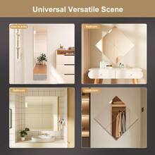 4 pièces Ensemble de carreaux de miroir, miroir doux acrylique DIY combinable pour décoration murale avec adhésif et anti-chute, miroir acrylique trempé incassable, sans cadre et auto-adhésif - idéal pour la chambre à coucher, la salle de gym et le placard, installation facile, design gain de place