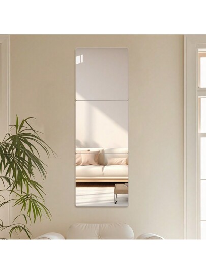 Spiegel Tile Set, Acrylic Zachte DIY Combinable Wand Adhesive Anti Fall, Tempered Unbreakable Mirror, Frameless Self Ideal Bedroom, Home Gym, Closet, Easy Installation, Space Saving
