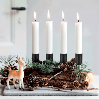 4/10 Pieces Candle Holder Advent Wreath, Candle Holder Stick Candles, Cone Candle Stand Stick Candle Holder Advent Wreath Black Advent Candle Holder Metal For DIY, Apartment Table Decoration