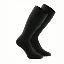 3 Pares Calcetas de Vestir para Hombre, Negras, Suaves, Resistentes, Elásticas, Resorte Alto - Calcetas Largas Negras para Caballero o Unisex - Blanco y Negro - Ver 3