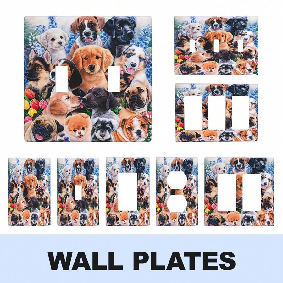 Puppy Collage Light Switch Cover Plate Decorative Outlet Covers Outlet Plates Switch Covers Plate Wall Plates - Puppy Collage - View 1