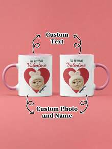 1pc 11Oz Dog Valentine's Day Gifts, With Customized Names And Photos, Simple And Heart-Shaped Designs. Valentine's Day Gifts For Dog Moms, Valentine's Day Dog Mug Gifts, Customized Dog Valentine's Day Gifts, Dog Gift Mugs For Valentine's Day, Customized Dog Mugs, Coffee Cups And Water Cups - Multicolor - View 7
