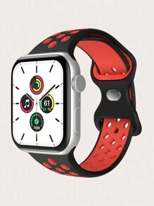 4件/組中性時尚運動款柔軟舒適透氣雙色調矽膠扣錶帶，相容於Apple Watch 38mm、40mm、41mm、45mm、44mm、42mm、49mm，適用於錶帶，百搭休閒手鍊、腕帶，派對禮物、節日禮物。相容於Ultra系列9/8/7/6/5/SE/4/3/2/1機型，可更換錶帶配件。 - 彩色 - 查看 5