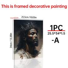 1 幅木框帆布画非洲裔美国艺术耶稣绘画艺术品家居装饰适合卧室客厅浴室完美礼物可直接悬挂、墙壁艺术、海报 - 彩色 - 查看 10