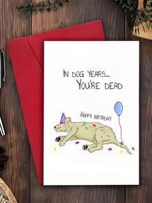1 pieza, Tarjeta de cumpleaños de años de perro, Tarjeta de cumpleaños divertida de edad avanzada, Tarjeta de perro, 30.º, 40.º, 50.º, 60.º, Tarjeta para papá, mamá, él, ella que incluye sobre, tarjeta de mensaje, tarjeta de agradecimiento, tarjeta de felicitación, tarjeta de bendición, tarjeta conmemorativa, tarjeta de aniversario