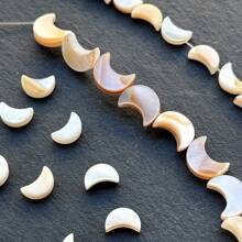 10pcs 8/10mm Natural Moon Shell Beads, Suitable For DIY Bracelet, Necklace, Earring, Jewelry Making - Multicolor - View 5