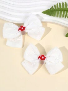 2 chiếc nơ cài tóc hình nấm cho bé gái mới biết đi Kẹp tóc hình nấm đáng yêu Kẹp tóc nơ trắng Kẹp tóc bằng vải mềm Kẹp tóc hàng ngày cho bé gái Kẹp tóc cho trẻ em Phụ kiện tóc cho bé - Nhiều màu - Xem 2