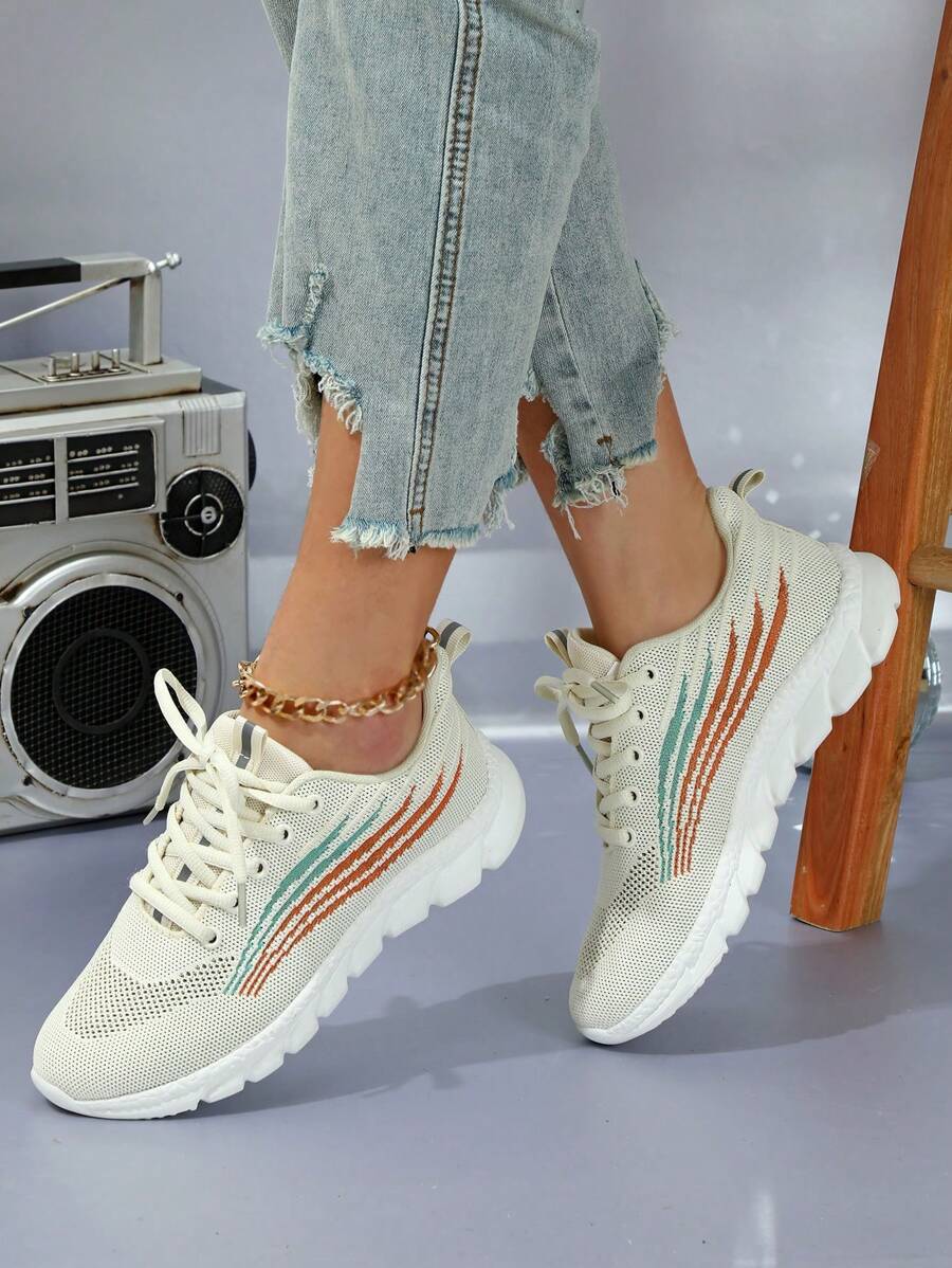 Spring/Summer Women's Multicolor Lightweight Breathable Walking Sneakers, Non-Slip Athletic Fashion Sports Shoes, Mesh Fabric Fitness Casual Trainers