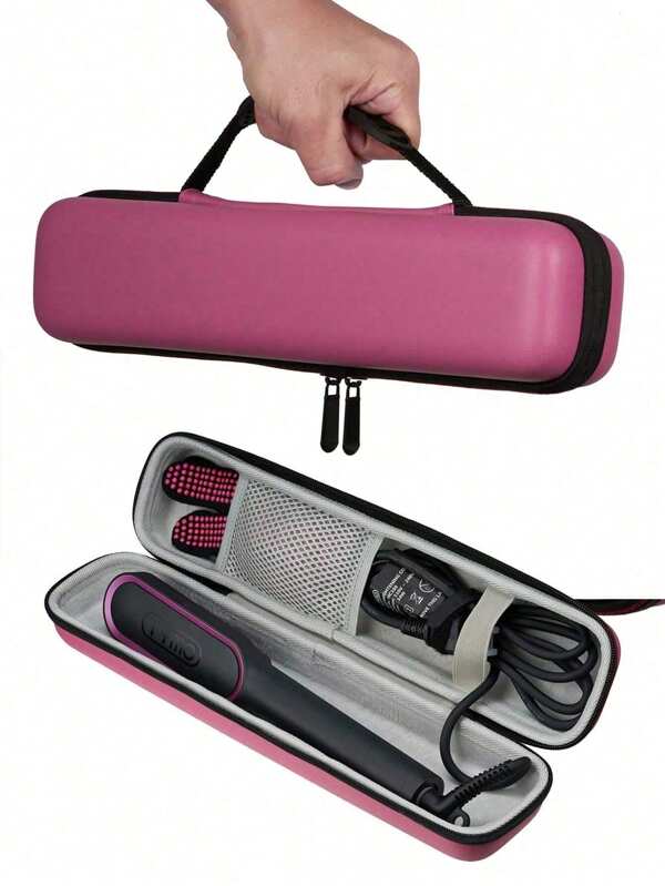 1pc Curling Iron Portable Storage Box Straight Hair Comb Portable Storage Bag, Hard Eva Curling Iron Storage Box Travel Storage Box Portable Bag Pressure-Resistant Shock-Proof Perm Clip Packaging Box Hairdresser Storage Bag, Boho Vibes