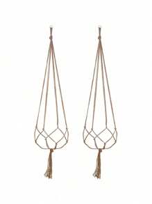 1/2/4PCS Brown Planter Hanging Rope, Tasseled Plant Hangers, Planter Stands - Indoor Balcony Stands, Outdoor And Garden Supplies - Multicolor - View 16
