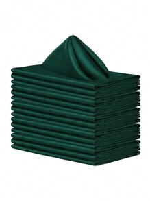 2/6/12pcs Modern Minimalist Green Thick Satin Polyester Napkins, Reusable For Restaurants, Kitchen, Picnic, Party, Spring/Summer - Green - View 6