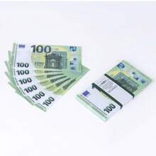 1pc Pingente de Euro de Natal, Presente de Natal, 50pcs147*81mm100 Euro Banknote, Réplica de Euro Banknote em Tamanho Real, Mini Banknote Party Game Props Podem Ser Usados como Adereços de Filme, Decoração de Festa, Brincadeiras, Artesanato de Origami de Moeda, Moeda de Cópia, Moeda Falsa, Dólar Falso, Notas Falsas, Réplica Mini e Tamanho Normal de Denominações de 100 Euros, Agite Sua Fortuna! Alguns Estilos São Aleatórios! (Estilo, Código Aleatório, Estilo de Fonte de Impressão Aleatório)