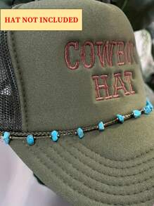 1 pièce Chaîne de casquette de baseball turquoise à la mode - Style festif et décontracté, convient aux casquettes de baseball et aux casquettes à grillage, facile à clipser