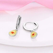 1 Pair Feather Snowflake Heart-Shaped Flowers Hoop Earrings For Women Fashion Earrings Jewelry Gifts For Women Girls