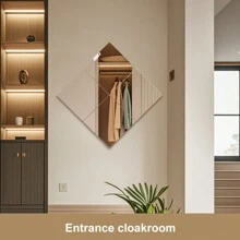 4 pièces Ensemble de carreaux de miroir, miroir doux acrylique DIY combinable pour décoration murale avec adhésif et anti-chute, miroir acrylique trempé incassable, sans cadre et auto-adhésif - idéal pour la chambre à coucher, la salle de gym et le placard, installation facile, design gain de place