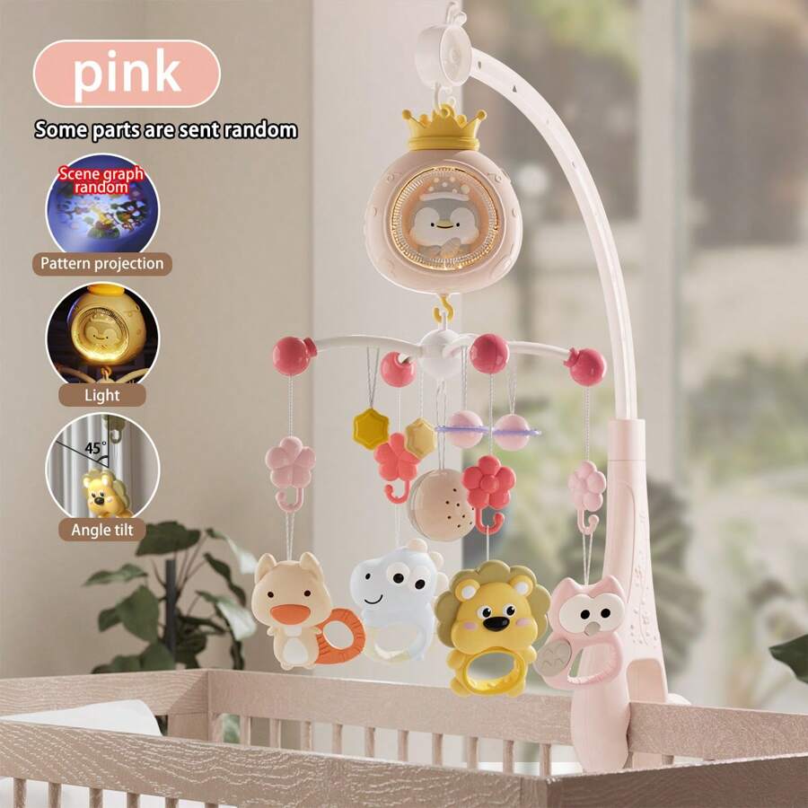 1 Set Cartoon Crib Mobile, Electric Rotating With Light & Music, Cartoon Penguin Electric Rotating Musical Crib Mobile, Suitable For Daily Use, Some Accessories Randomly Shipped, Christmas Gift