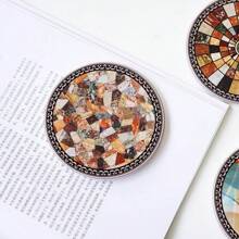 Ceramic Coaster Anti-Slip Heat Insulation Absorbent Soft Cork Ceramic Mosaic Tea Cup Mat