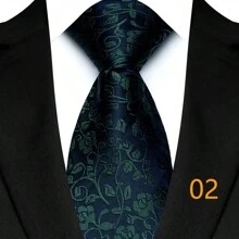 GOADAFOO Corbata de lujo de 8 cm para hombre, con rayas verdes, floral sólido, corbata de cuello tejida jacquard para hombre, novio, negocios, boda, fiesta