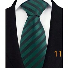GOADAFOO Corbata de lujo de 8 cm para hombre, con rayas verdes, floral sólido, corbata de cuello tejida jacquard para hombre, novio, negocios, boda, fiesta