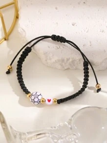 Sports-Themed Adjustable Braided Drawstring Bracelet With Football, Basketball, Baseball, Volleyball, Tennis Pendant Charms For Men - Multicolor - View 11