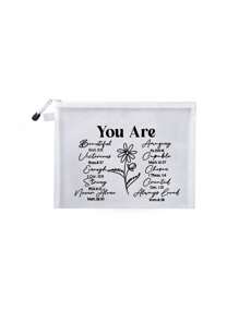 Torba na kosmetyki You Are' Letter Pattern, torba podróżna do przechowywania kosmetyków, torba podręczna, kosmetyczka, odpowiednia do prezentów rodzinnych, dobry prezent dla rodziny, prezent urodzinowy, prezent rocznicowy