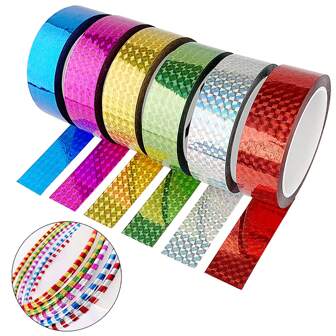 1pc 30m Rhythmic Gymnastics Hoop Decor Holographic Glitter Tape, Artistic Hoop Sticker Glitter Tape, DIY