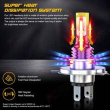 For Motorcycle H4 6500K LED Hi/Lo Beam Front Light Bulb Super Bright Headlight
