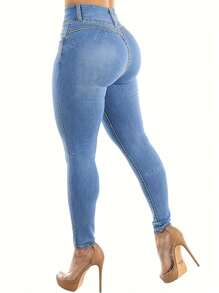 Women's Lifting Butt Jeans, High Stretch Skinny Fit Long Pants, Fashionable, Elegant For Date, Commute, Casual Outing
