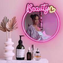 Custom Text Neon Sign Heart Mirror Neon Light LED Mirror Sign For Bedroom Beauty Salon Living Room Dressing Table Lighting Wall Decor With Switch - Love - View 7