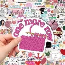 100pcs Colorful Crochet Handmade Stickers, Vinyl Aesthetic Decals, DIY Creative Stickers, Rich Colors, Suitable For Cars, Motorcycles, Skateboards, Helmets, Bicycles, Computers, IPads, Great Choice For Decoration And Gifts,Stickers,Crochet,Car Stickers,Granny Square,Helmet Stickers,Woobles