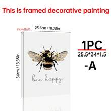 1 Peça Poster De Lona Com Slogan Motivacional, Impressão De Ilustração De Inseto De Abelha Floral, Pintura De Arte, Imagem De Parede Inspiradora Minimalista Moderna Nórdica Para Decoração De Casa Sala Quarto Escritório, Sem Moldura - Multicolorido - Visão 15