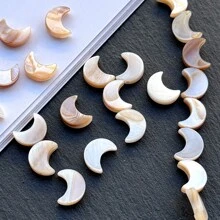 10pcs 8/10mm Natural Moon Shell Beads, Suitable For DIY Bracelet, Necklace, Earring, Jewelry Making - Multicolor - View 3