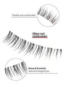 NAIJEMA 5 对自然透明假睫毛，自然外观，睫毛延长，卷翘柔软，适合初学者，日常，派对约会假睫毛，睫毛，睫毛，假睫毛 - 自然纖長款 - 查看 2