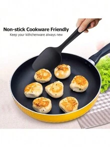 5 件套硅胶不粘烹饪用具套装，耐热厨房工具，配有符合人体工程学的手柄和灵活的头，易于清洁