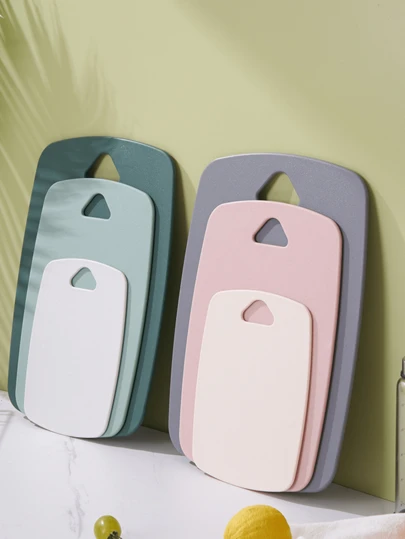 Bộ 3 thớt phong cách đơn giản Bắc Âu, thớt di động, bộ thớt nhựa phân loại thực phẩm bổ sung PP, thớt nhựa nhà bếp hai mặt