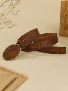 1pc Women's Retro Simple Western Cowgirl TPE Material Soft & Stretchy Waist Belt, Suitable For Outdoor Travel & Valentine's Day Summer, School Fall, Autumn, Halloween - Multicolor - View 2