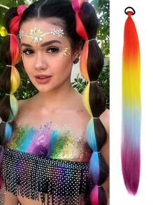 Synthetic Giant Braided Hair Ombre Color Big Braid One-Piece Diy26-Inch Extended Giant Gradient Big Braid High-Temperature Heat-Resistant Fiber Braid Is Suitable For Halloween, Christmas, Parties, New Year, Role-Playing. - Multicolor - View 12
