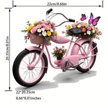 1 件/2 件/3 件明亮自行车花熨烫 - 可洗贴纸，适用于 T 恤、牛仔裤、夹克等 - 设计 - 彩色 - 查看 4