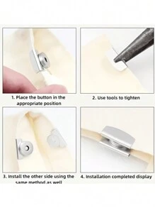 6pcs/10pcs Magnetic Golden Bag Clasps, Pairs Invisible Magnetic Snaps Buttons Lock Buckle ,Magnetic Snap Closures,Purse Thumb Lock Purse Buckle Fasteners For DIY Making Craft Bag - Multicolor - View 4