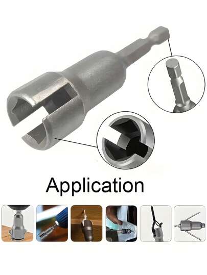 1pc Butterfly Bolt Socket Wrench 6.35mm Hex Shank Socket Adapter Nut For Power Tool Slotted Electric Screwdriver,Premium Steel Butterfly Screw Hexagonal Socket-DIY Project Cutting Tool