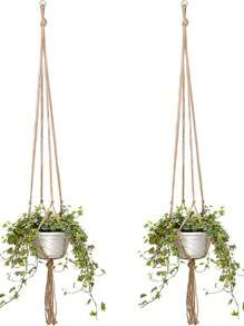 1/2/4PCS Brown Planter Hanging Rope, Tasseled Plant Hangers, Planter Stands - Indoor Balcony Stands, Outdoor And Garden Supplies - Multicolor - View 7