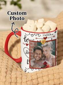 1 szt. 11 uncji spersonalizowany kubek walentynkowy ze zdjęciem, kocham cię, romantyczny kubek dla pary, spersonalizowany kubek do napojów, spersonalizowany kubek do kawy dla pary, kreatywny prezent rodzinny, specjalny prezent miłosny dla pary na walentynki